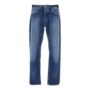 Icon Denim Men 'Kanye' Blue 5-Pocket Jeans With Logo Patch In Cotton Denim Man